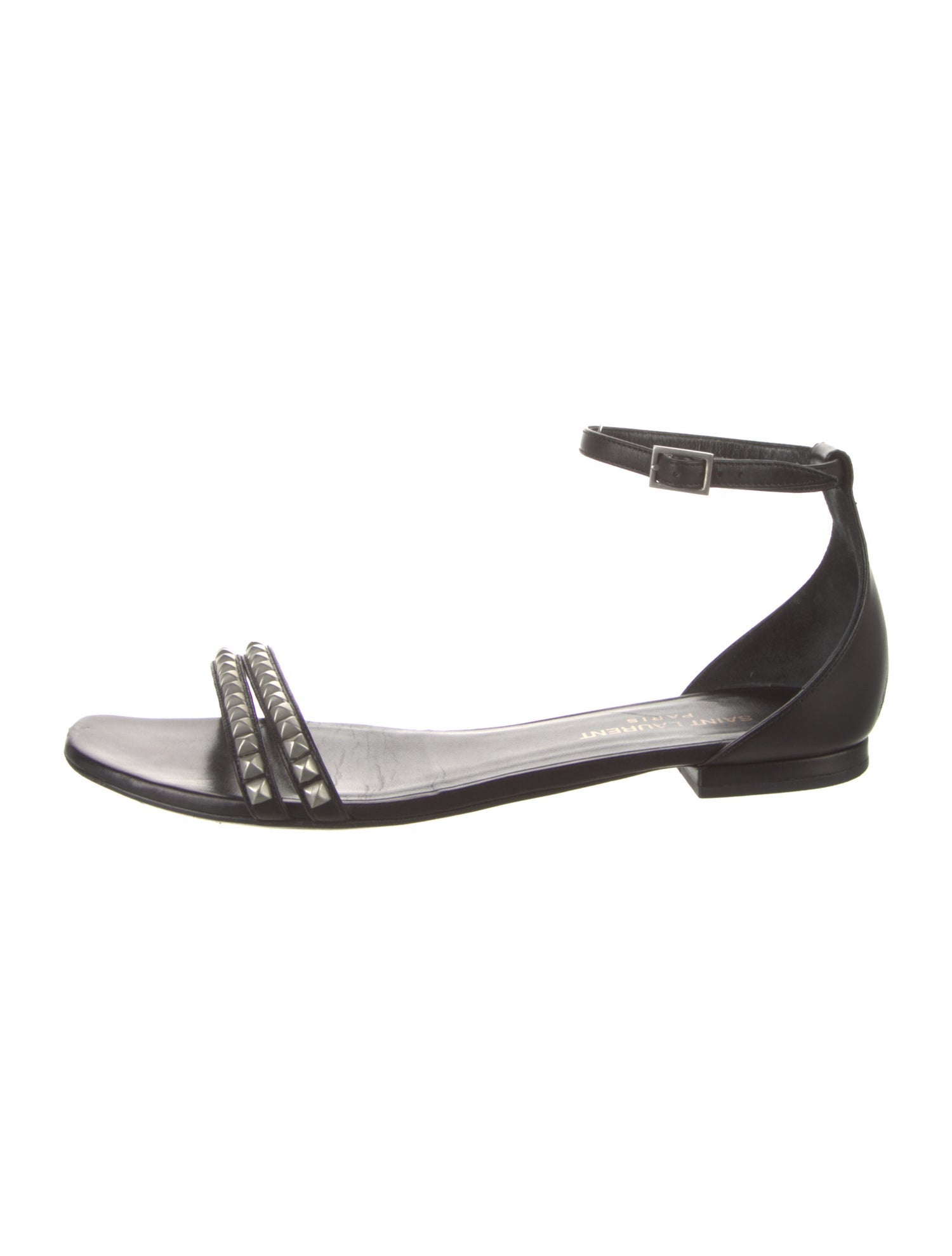 Saint Laurent Leather Studded Accents Sandals